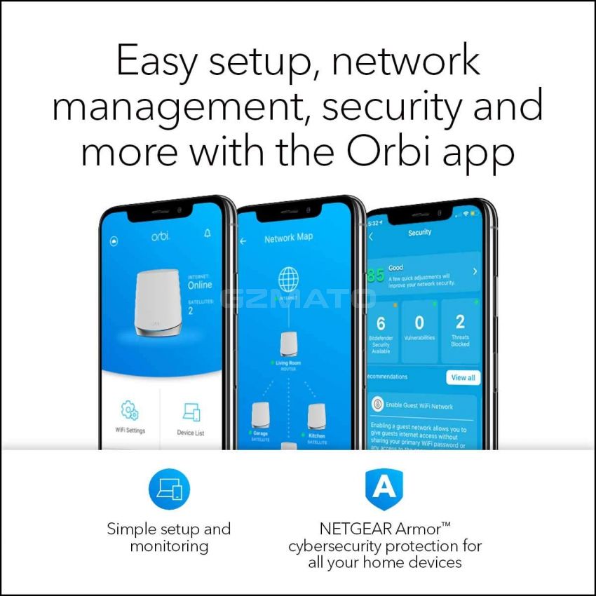 NETGEAR Orbi Whole Home Tri-band Mesh WiFi 6 System (RBK752) – Router with 1 Satellite Extender | Coverage up to 5,000 sq. ft. and 40+ Devices | AX4200 (Up to 4.2Gbps)
