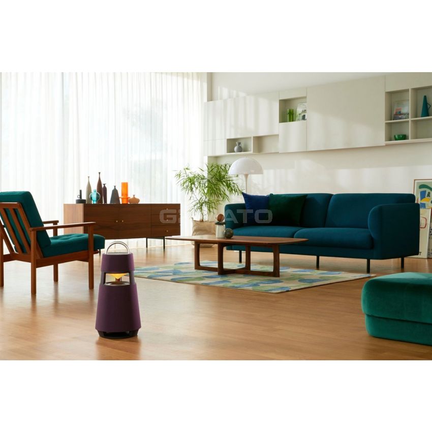 LG - XBOOM 360 Portable Bluetooth Omnidirectional Speaker - Burgundy