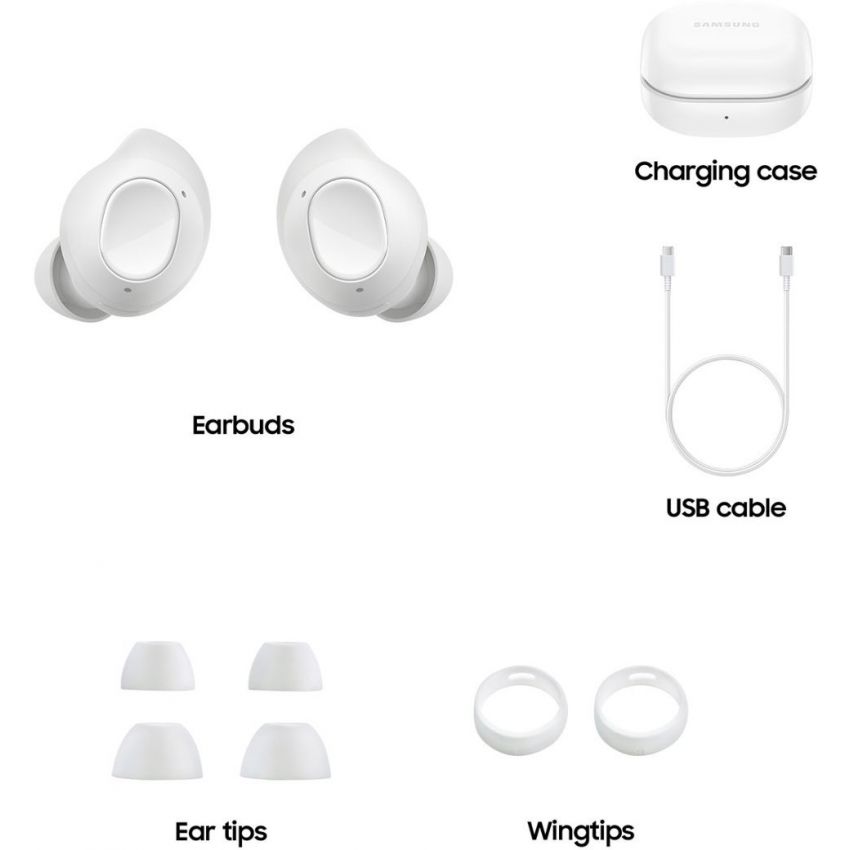 Samsung - Galaxy Buds FE Wireless Earbud Headphones - White