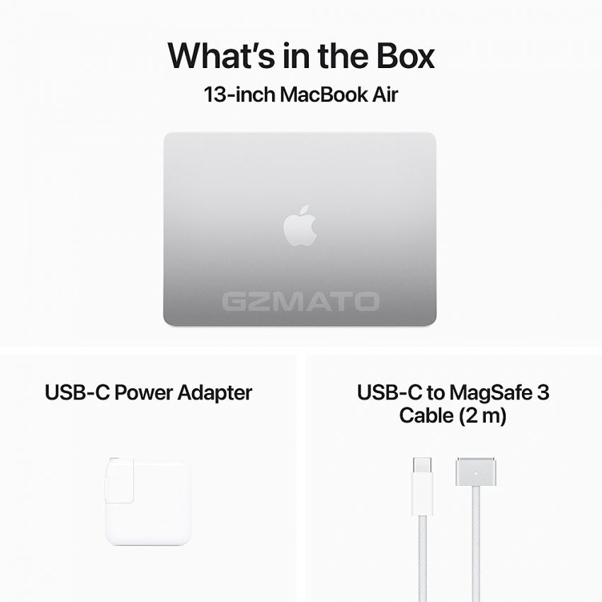 MacBook Air 13-inch Laptop - Apple M3 chip - 16GB Memory - 256GB SSD (Latest Model) - Silver