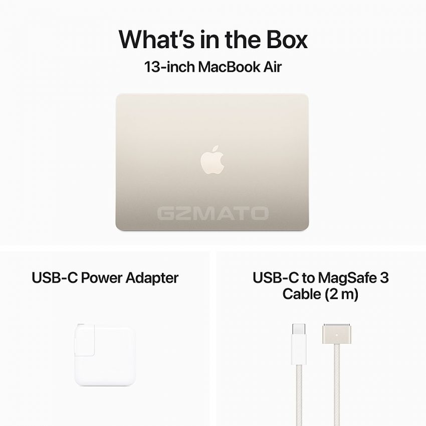 MacBook Air 13-inch Laptop - Apple M3 chip - 16GB Memory - 256GB SSD (Latest Model) - Starlight