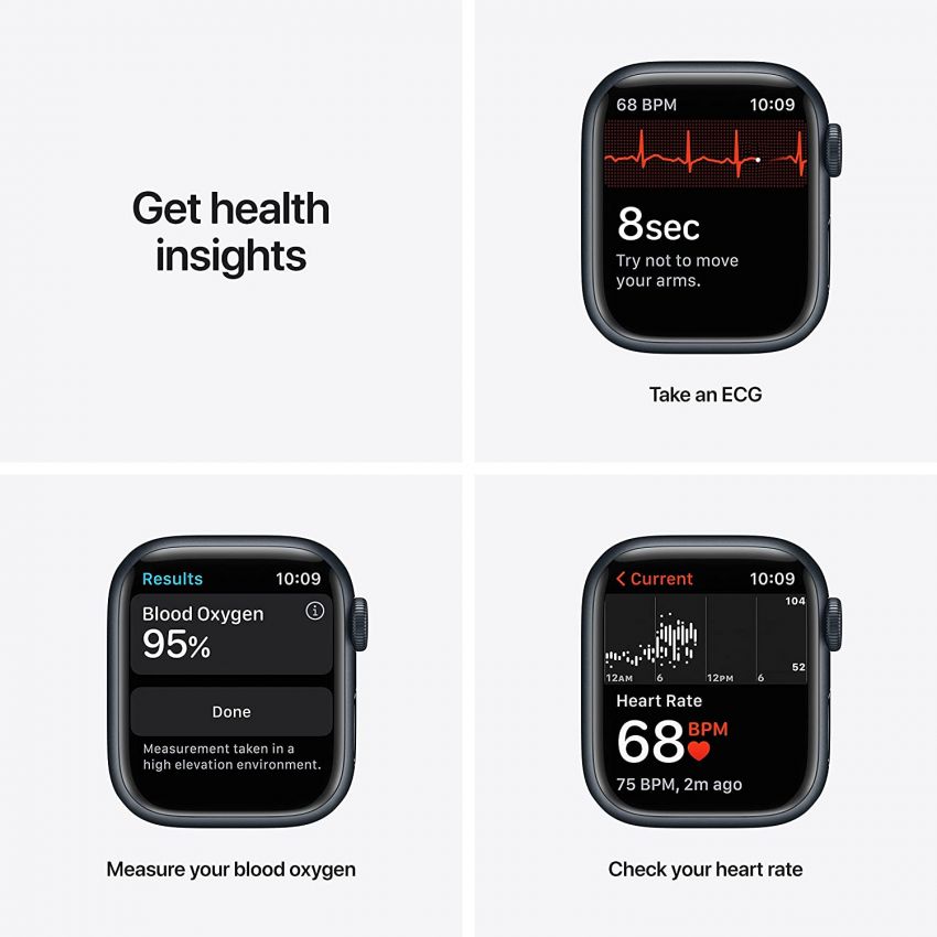 Apple Watch Series 7 Aluminum with Sport Band-Midnight-GPS + Cellular-45mm