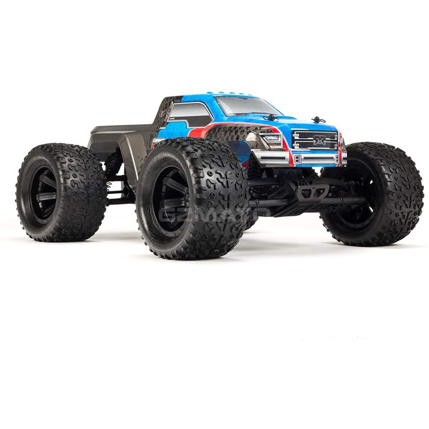 ARRMA RC Monster Truck: 1/10 Granite Voltage MEGA 2WD SRS RTR with 2.4GHz Radio | 1800mAh 6C NiMH Battery | Charger | 1:10 Scale (Blue/Black), ARA102727T2