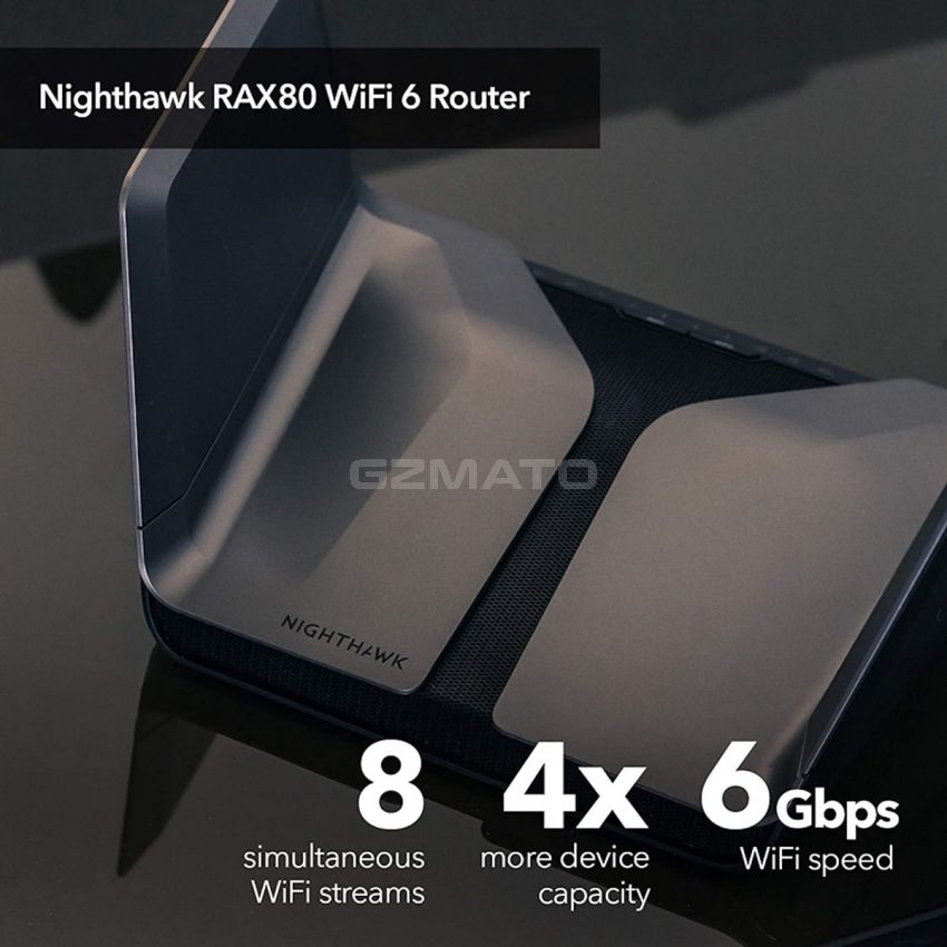 NETGEAR Nighthawk 8-Stream AX8 Wifi 6 Router (RAX80) – AX6000 Wireless Speed (Up to 6 Gbps) | 2,500 sq. ft. Coverage