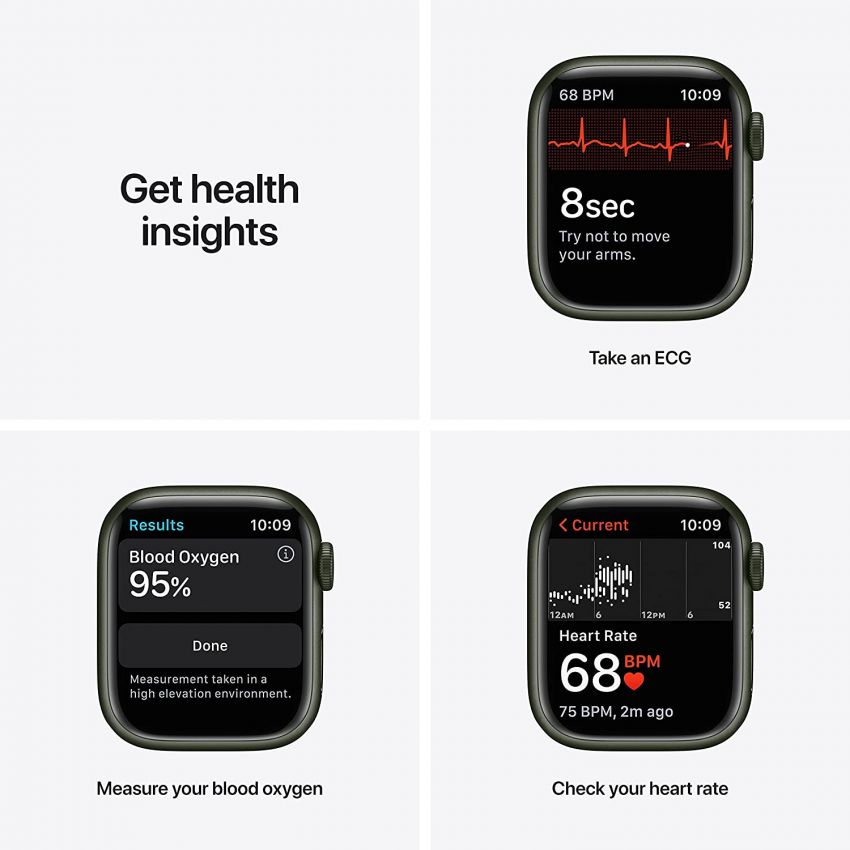 Apple Watch Series 7 Aluminum with Sport Band-Green-GPS-45mm