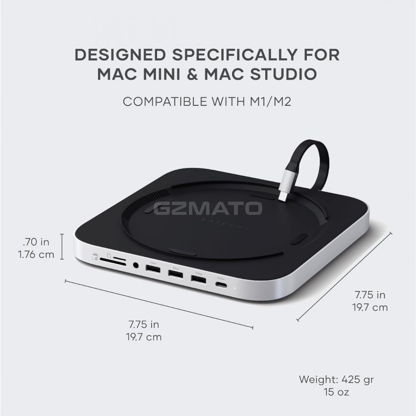 Satechi Stand & Hub For Mac Mini / Studio With NVMe SSD Enclosure