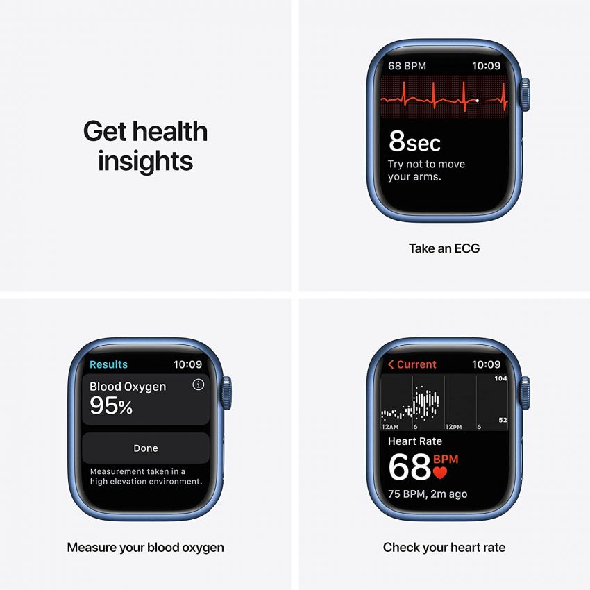 Apple Watch Series 7 Aluminum with Sport Band-Blue-GPS + Cellular-41mm