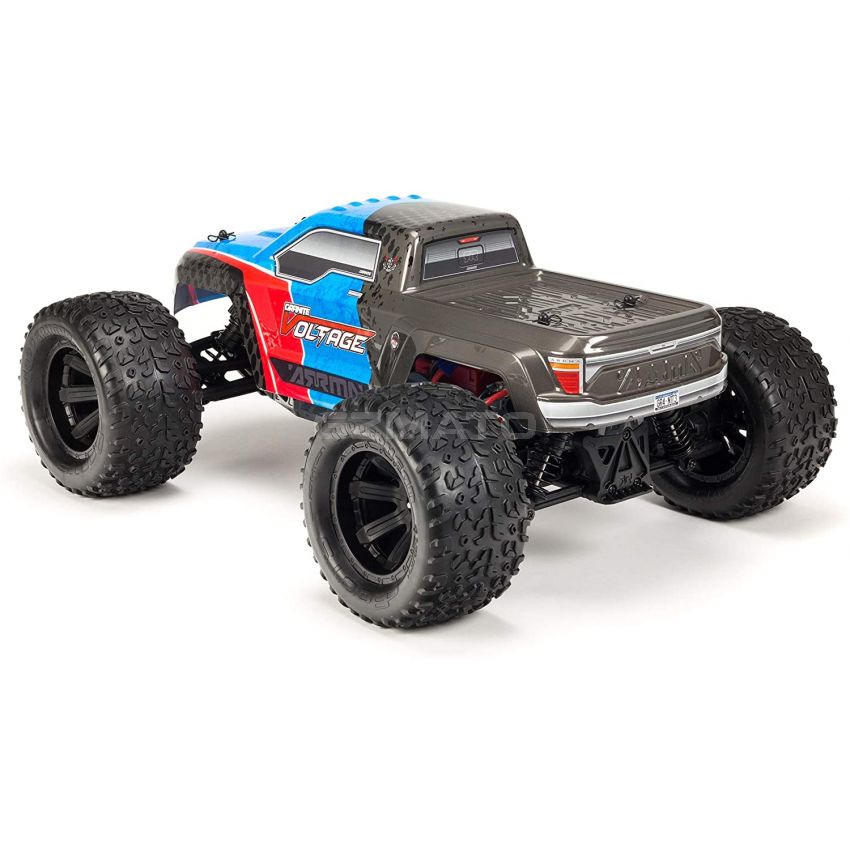 ARRMA RC Monster Truck: 1/10 Granite Voltage MEGA 2WD SRS RTR with 2.4GHz Radio | 1800mAh 6C NiMH Battery | Charger | 1:10 Scale (Blue/Black), ARA102727T2