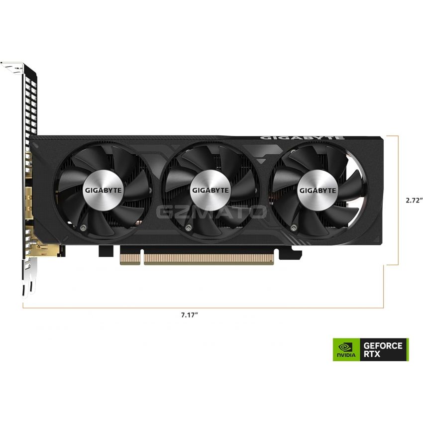GIGABYTE GeForce RTX 4060 OC Low Profile 8G Graphics Card, 3X WINDFORCE Fans, 8GB 128-bit GDDR6, GV-N4060OC-8GL Video Card
