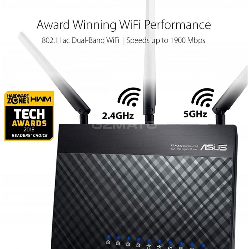 ASUS AC1900 WiFi Gaming Router (RT-AC68U) - Dual Band Gigabit Wireless Internet Router, Gaming & Streaming, AiMesh Compatible, Included Lifetime Internet Security, Adaptive QoS, Parental Control