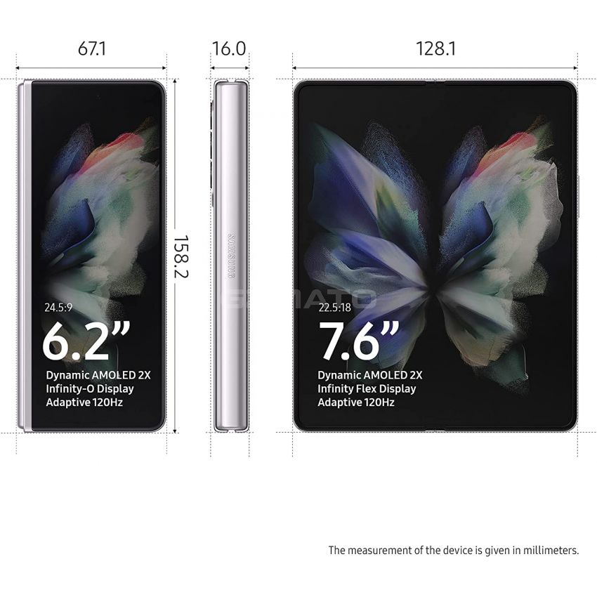 Samsung Galaxy Z Fold 3 512GB Factory Unlocked Android 5G Cell Phone Dual Sim Slot Smartphone Tablet 2-in-1 Foldable Dual Screen Under Display Camera - Phantom Silver