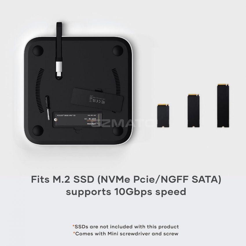 Satechi Stand & Hub For Mac Mini / Studio With NVMe SSD Enclosure