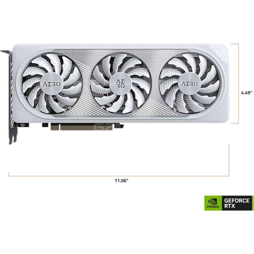 GIGABYTE GeForce RTX 4060 AERO OC 8G Graphics Card, 3X WINDFORCE Fans, 8GB 128-bit GDDR6, GV-N4060AERO OC-8GD Video Card