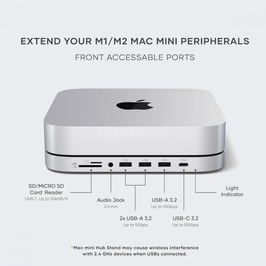 Satechi Stand & Hub For Mac Mini / Studio With NVMe SSD Enclosure