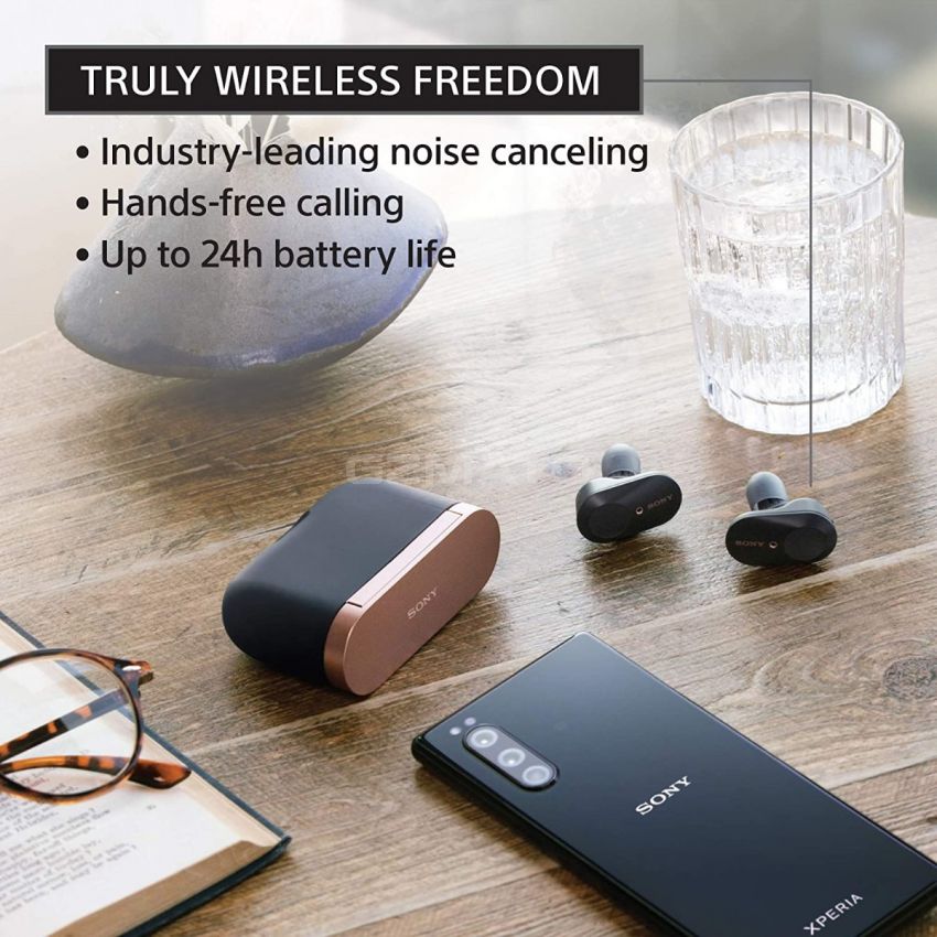 Sony WF-1000XM3 Industry Leading Noise Canceling Truly Wireless Earbuds Headset/Headphones with AlexaVoice Control And Mic For Phone Call, Black