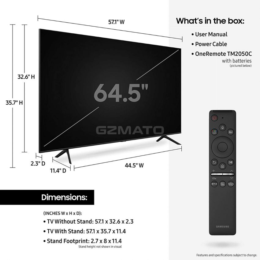 SAMSUNG 65-inch Class QLED Q70T Series - 4K UHD Smart TV