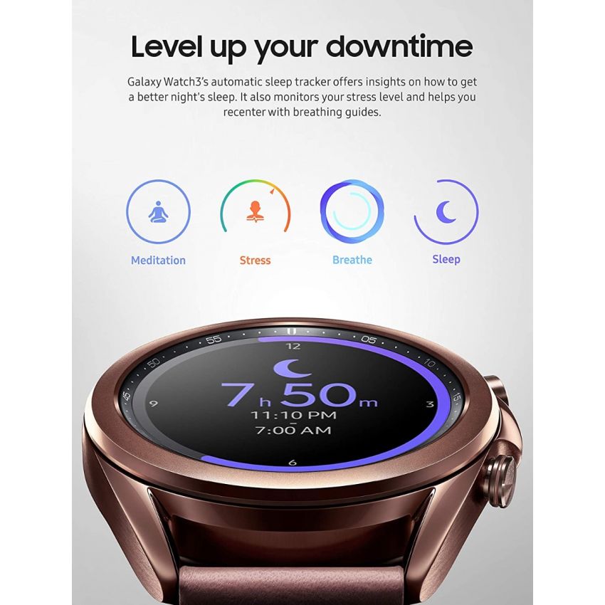 Samsung Galaxy Watch 3  (41mm, GPS, Bluetooth) Smart Watch with Advanced Health Monitoring, Fitness Tracking, and Long Lasting Battery - Mystic Bronze (HK Version)