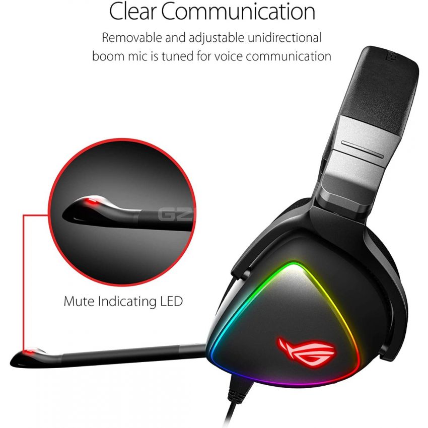 ASUS Gaming Headset ROG DELTA | Headset with Mic and Hi-Res ESS Quad-DAC | Compatible Gaming Headphones for PC, Mac, PS4, Xbox One | Aura Sync RGB Lighting