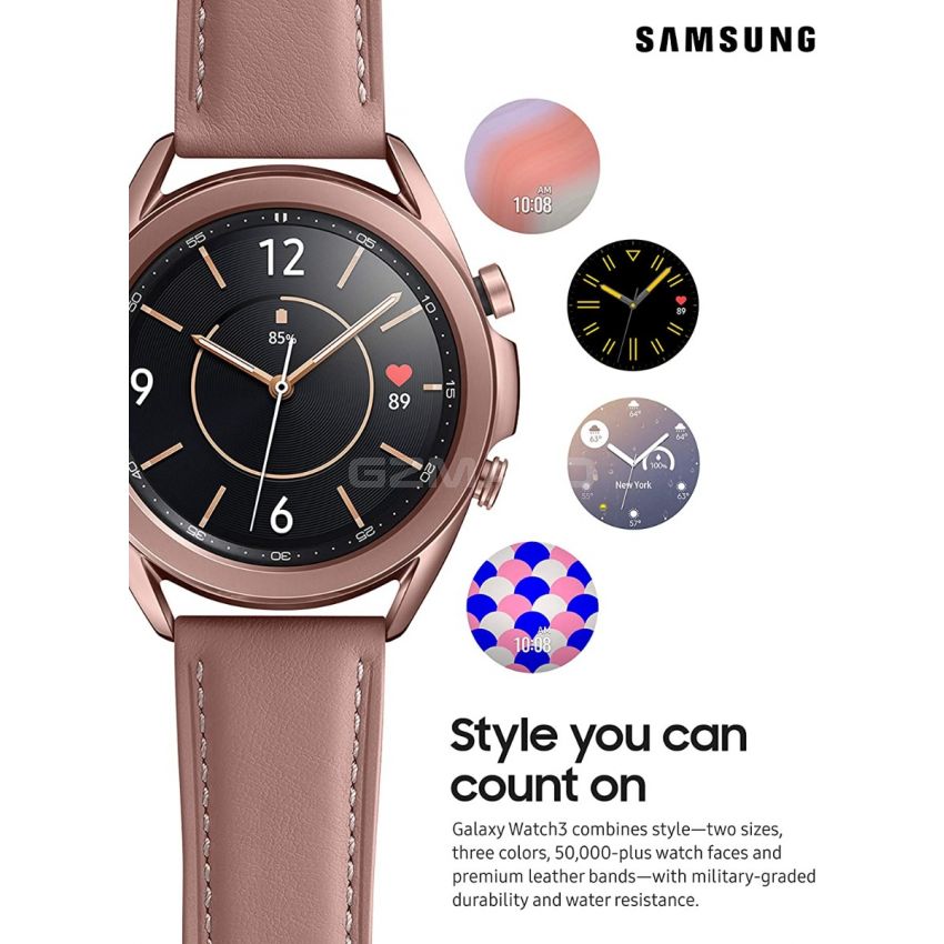 Samsung Galaxy Watch 3  (41mm, GPS, Bluetooth) Smart Watch with Advanced Health Monitoring, Fitness Tracking, and Long Lasting Battery - Mystic Bronze (HK Version)