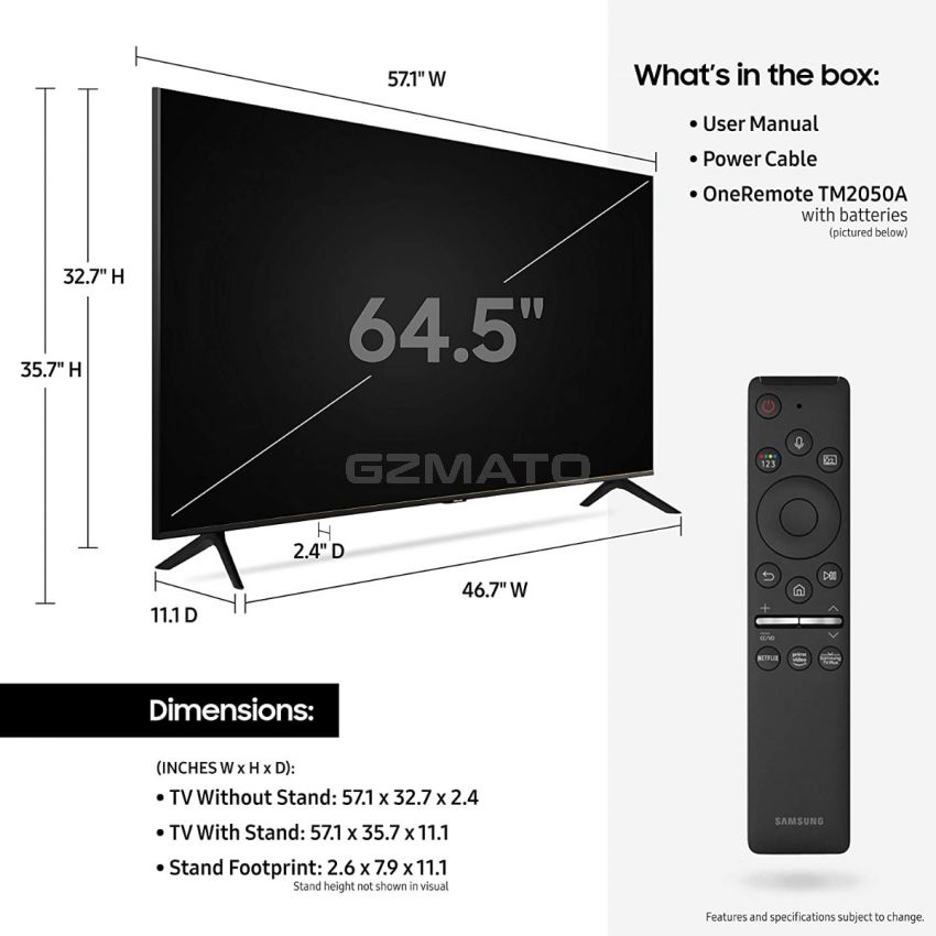 SAMSUNG 65-inch Class Crystal UHD TU-8000 Series - 4K