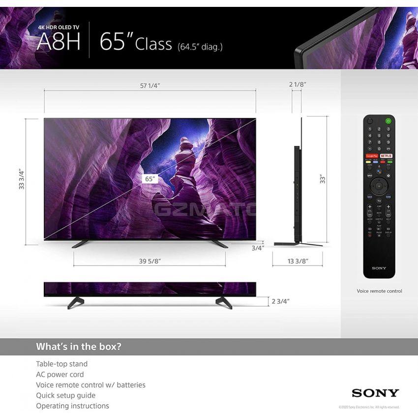 Sony A8H 65-inch TV: BRAVIA OLED 4K Ultra HDR Smart TV