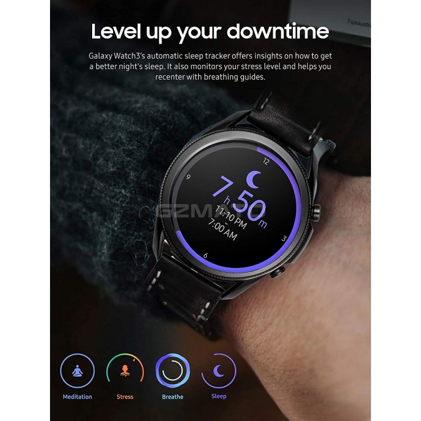 SAMSUNG Galaxy Watch 3 (45mm, GPS, Bluetooth) Smart Watch with Advanced Health Monitoring, Fitness Tracking, and Long lasting Battery - Mystic Black (HK Version)