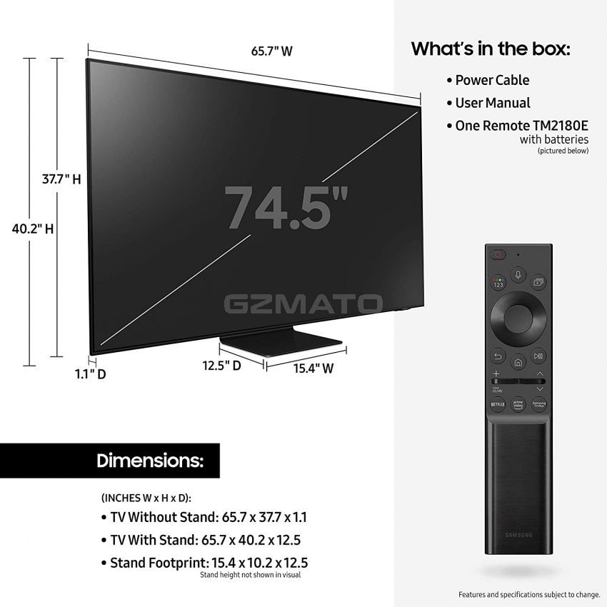 SAMSUNG Neo QLED QN90A Series - 4K UHD Quantum HDR 32x Smart TV 2021 Model-75-Inch