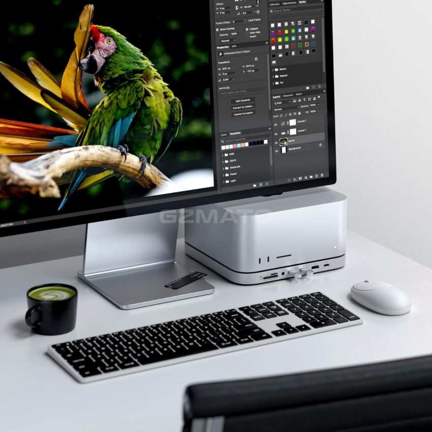 Satechi Stand & Hub For Mac Mini / Studio With NVMe SSD Enclosure