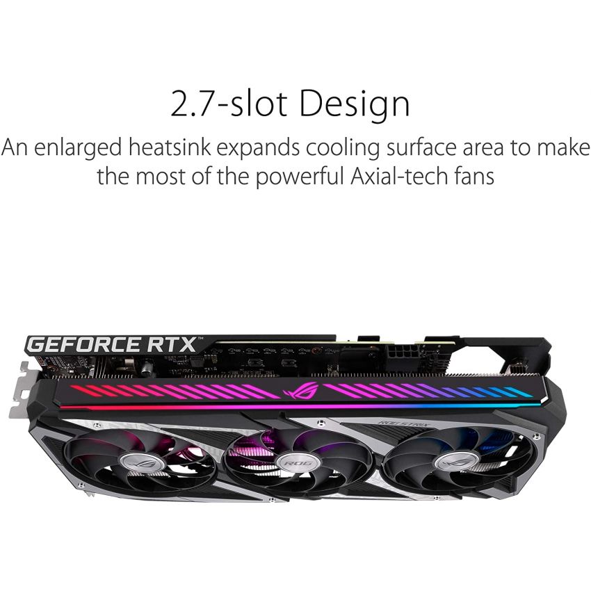 ASUS ROG Strix NVIDIA GeForce RTX 3060 OC Edition Gaming Graphics Card (PCIe 4.0, 12GB GDDR6, HDMI 2.1, DisplayPort 1.4a, Axial-tech Fan Design, 2.7-Slot, Super Alloy Power II, GPU Tweak II)