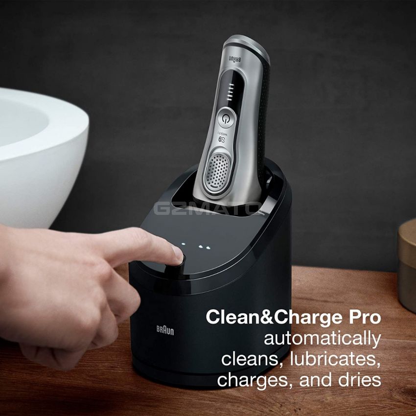 Braun Electric Razor for Men, Series 9 9390cc, Electric Foil Shaver, Precision Beard Trimmer, Rechargeable, Cordless, Wet & Dry Foil Shaver, Clean & Charge Station and Leather Travel Case