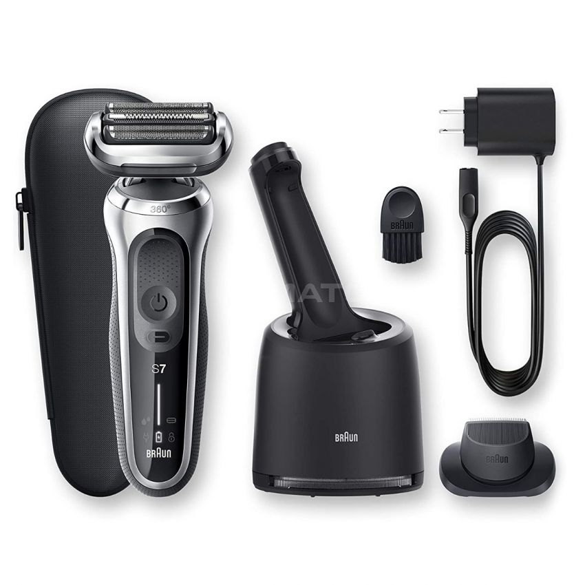 Braun Electric Razor for Men, Series 70-7001cc-7071cc 360 Flex Head Electric Shaver with Beard Trimmer, Rechargeable, Wet & Dry with Clean & Charging Station and Travel Case
