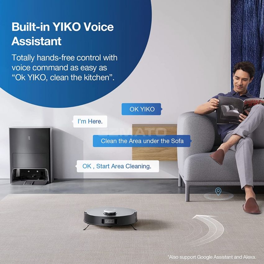 ECOVACS DEEBOT X1 Omni Robot Vacuum and Mop Combo with Self-Empty and Auto-Clean Station, 5000Pa, Robot Vacuum Cleaner with Laser Navigation, Obstacle Avoidance, Built-in YIKO Voice Assistant, Black