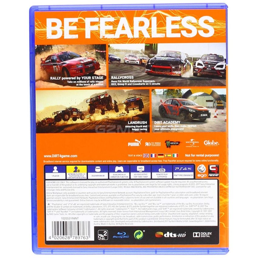 Dirt 4 Standard Edition - PlayStation 4