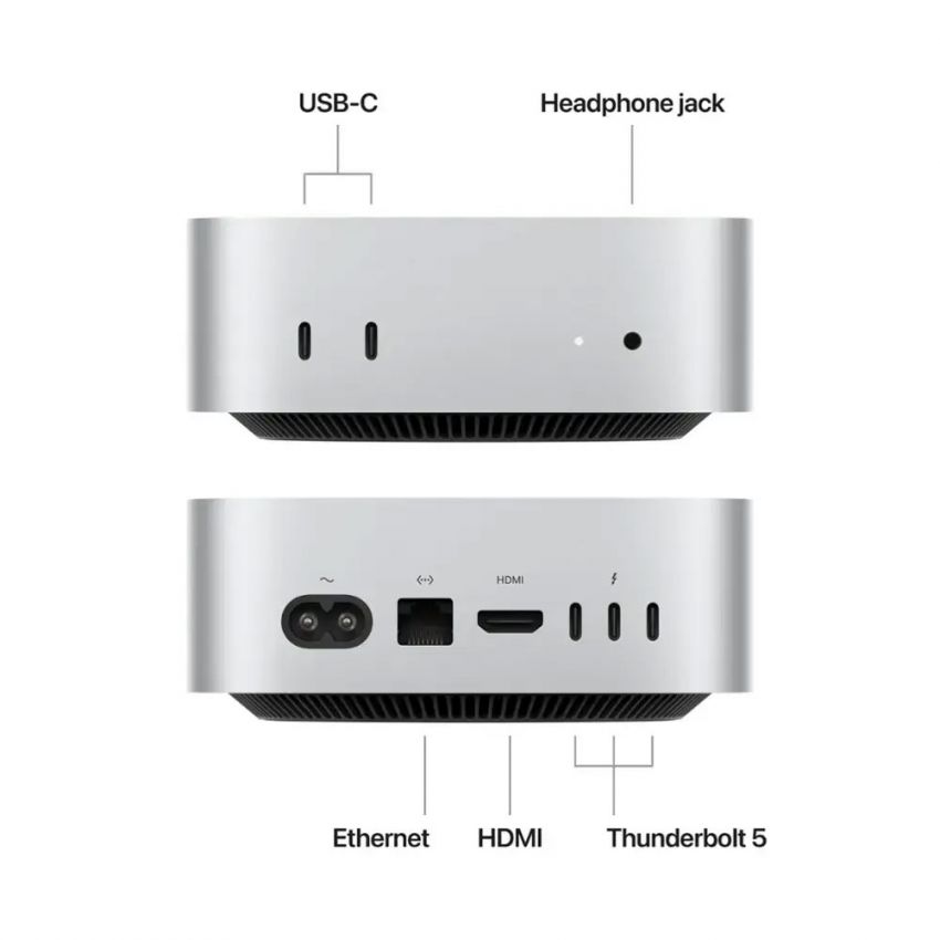 Apple - Mac mini Desktop - M4 Pro chip - 512GB SSD - 24GB Memory - 12-Core-CPU - 16-Core-GPU - Built for Apple Intelligence - Silver