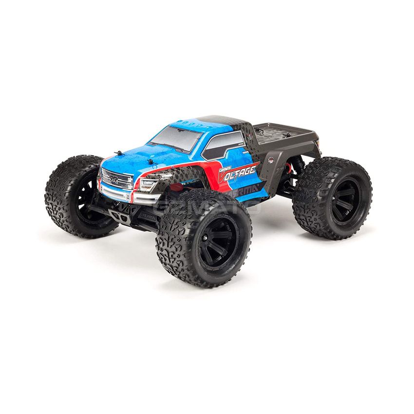ARRMA RC Monster Truck: 1/10 Granite Voltage MEGA 2WD SRS RTR with 2.4GHz Radio | 1800mAh 6C NiMH Battery | Charger | 1:10 Scale (Blue/Black), ARA102727T2