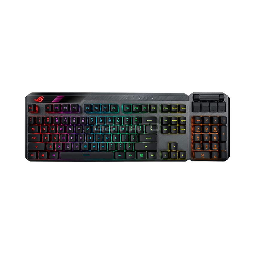 ASUS ROG Claymore II Wireless Modular Gaming Mechanical Keyboard (ROG RX Blue Switches, Detachable numpad & Wrist Rest for TKL 80%/100%, Aura Sync, Media Controls, Fast Charge, USB 2.0 Passthrough)