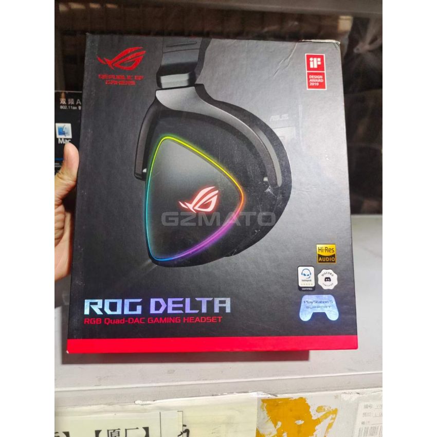 ASUS Gaming Headset ROG DELTA | Headset with Mic and Hi-Res ESS Quad-DAC | Compatible Gaming Headphones for PC, Mac, PS4, Xbox One | Aura Sync RGB Lighting