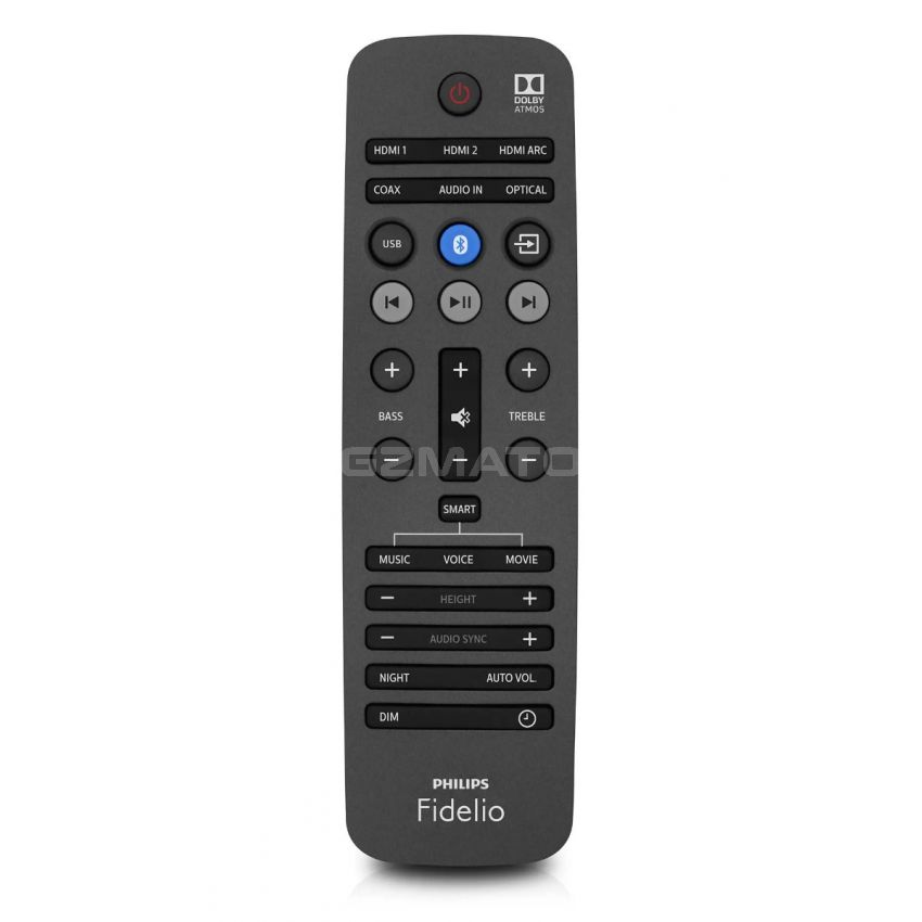 Philips Fidelio SkyQuake Atmos Dolby Soundbar B8 Bluetooth Speaker 5.1.2 NFC USA2.0 AUX 3.5 4K/2K 400W