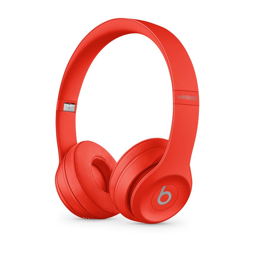 Beats Solo 3 Wireless On-Ear Headphones - Apple W1 Headphone Chip, Class 1 Bluetooth, 40 Hours of Listening Time, Built-in Microphone - -Red