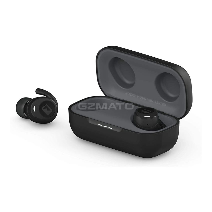 Braven Flye Sport Rush Bluetooth Earphones IPX5 Waterproof with Burst Charge and Charging Case for up to 36-Hour Playtime - Black