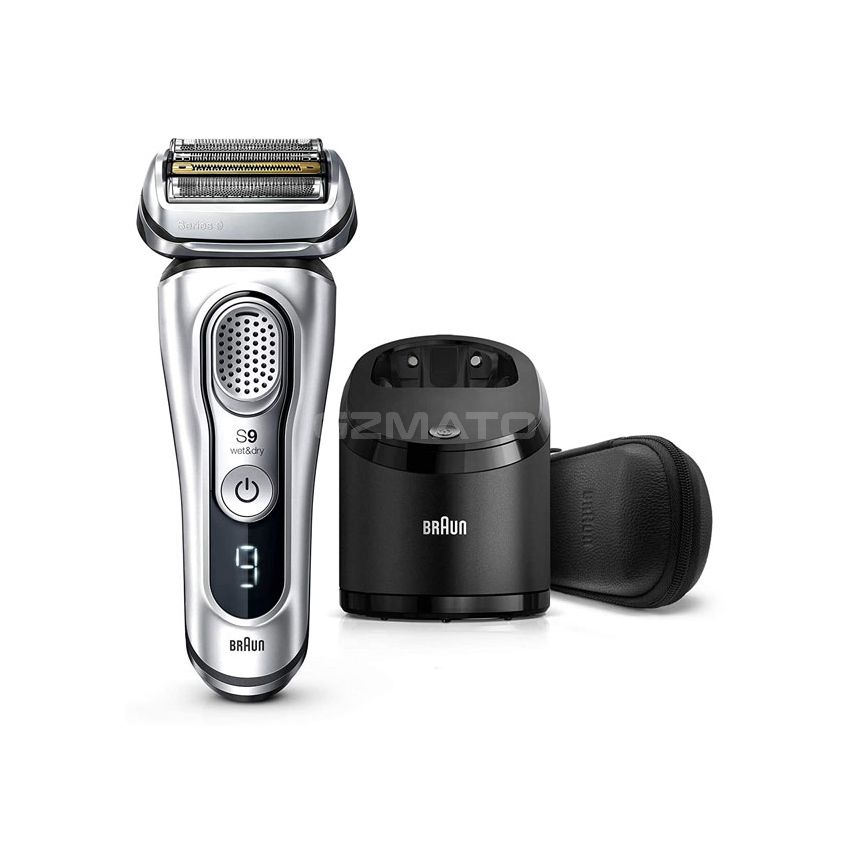 Braun Electric Razor for Men, Series 9 9390cc, Electric Foil Shaver, Precision Beard Trimmer, Rechargeable, Cordless, Wet & Dry Foil Shaver, Clean & Charge Station and Leather Travel Case