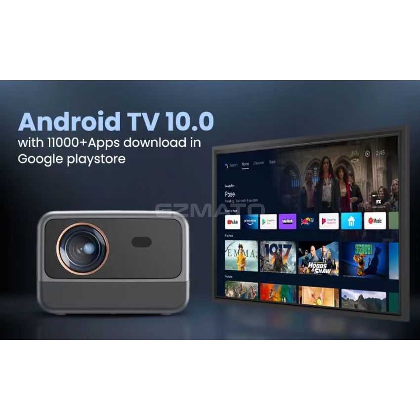 Smart Android 10.0 Dual Band Wifi 3D 4K Projector RAM 2GB ROM 16GB Video Home Theater 1080P Autofocus LCD Projector Sealed light machine