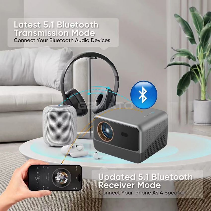 Smart Android 10.0 Dual Band Wifi 3D 4K Projector RAM 2GB ROM 16GB Video Home Theater 1080P Autofocus LCD Projector Sealed light machine