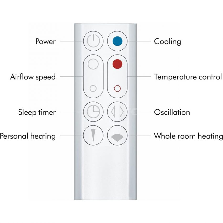 Dyson Hot+Cool™ AM09 Jet Focus heater and fan, White/Silver