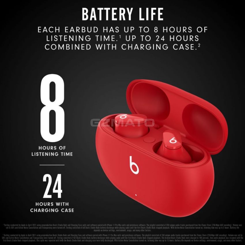 Beats Studio Buds – True Wireless Noise Cancelling Bluetooth Earbuds-Red