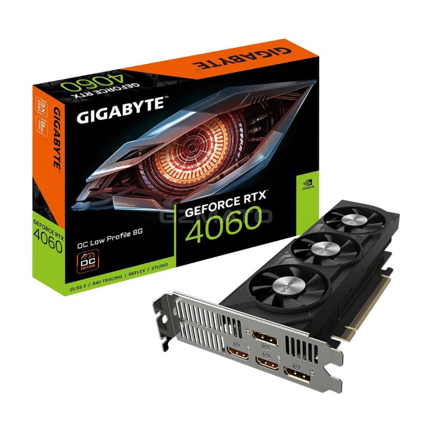 GIGABYTE GeForce RTX 4060 OC Low Profile 8G Graphics Card, 3X WINDFORCE Fans, 8GB 128-bit GDDR6, GV-N4060OC-8GL Video Card