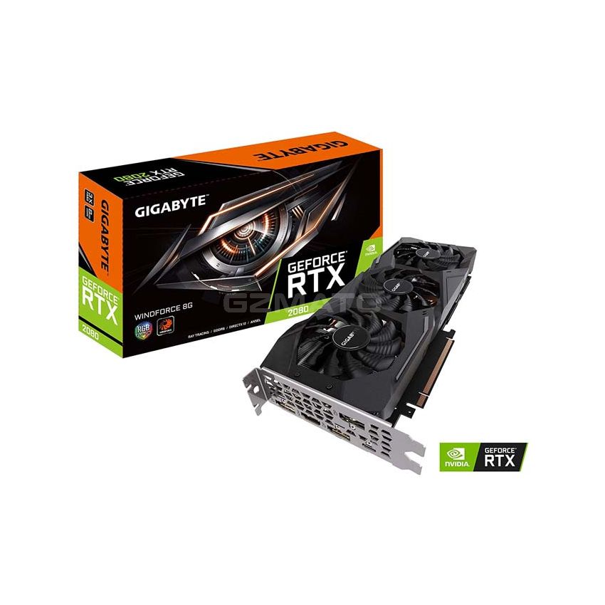 Gigabyte GeForce RTX 2080 Windforce 8G Graphics Card, 3X Windforce Fans, 8GB 256-Bit GDDR6, GV-N2080WF3-8GC Video Card