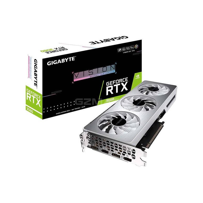GIGABYTE GeForce RTX 3060 Vision OC 12G Graphics Card, 3X WINDFORCE Fans, 12GB 192-bit GDDR6, GV-N3060VISION OC-12GD Video Card