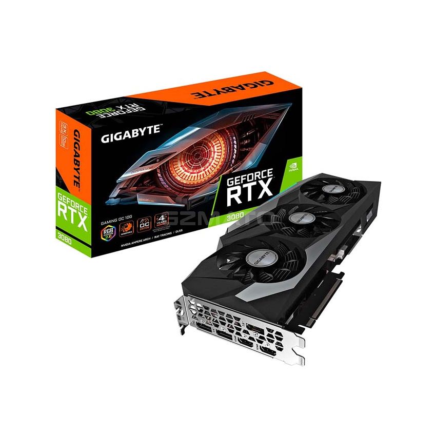 GIGABYTE GeForce RTX 3080 GAMING OC 10G, 3 ventiladores WINDFORCE, 10GB 320-bit GDDR6X, GV-N3080GAMING OC-10GD