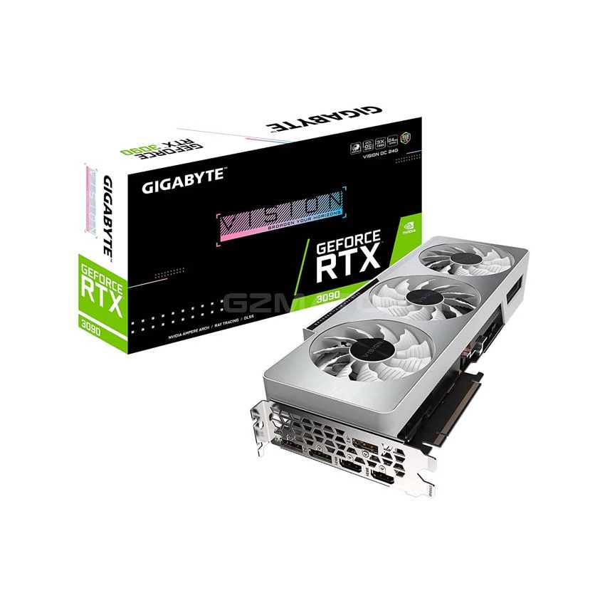 GIGABYTE GeForce RTX 3090 Vision OC 24G, 3 ventiladores WINDFORCE, 24GB 384-bit GDDR6X, GV-N3090VISION OC-24GD